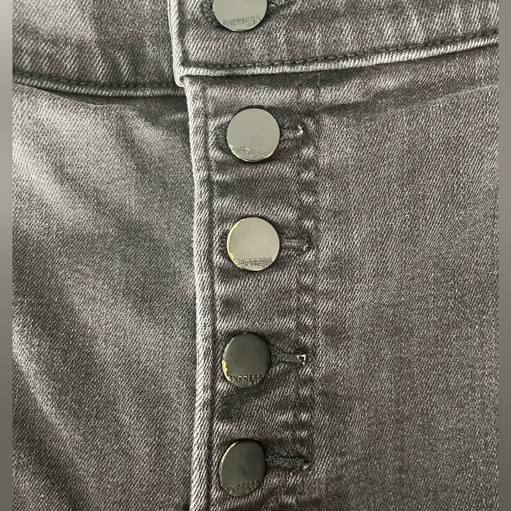 Express Hyper Stretch Super High Rise Denim Legging Jeans - Black Rinse - Picture 5 of 5